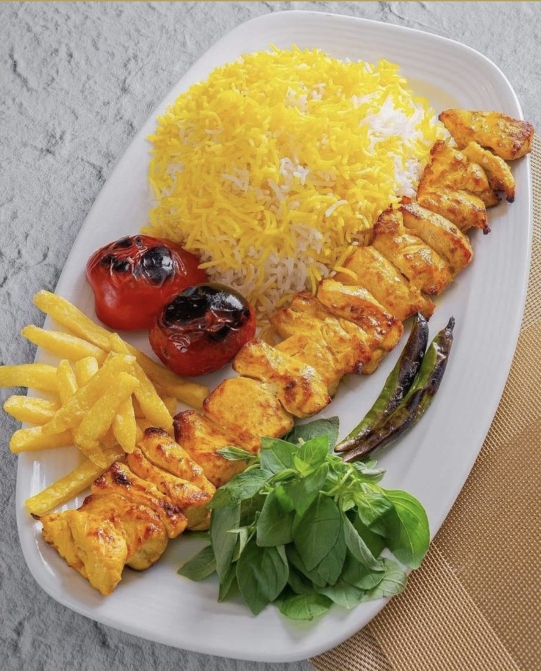 Grilled Shish Tawook Plate