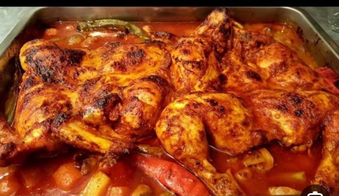 Oven Grilled Marinated Whole Chicken
